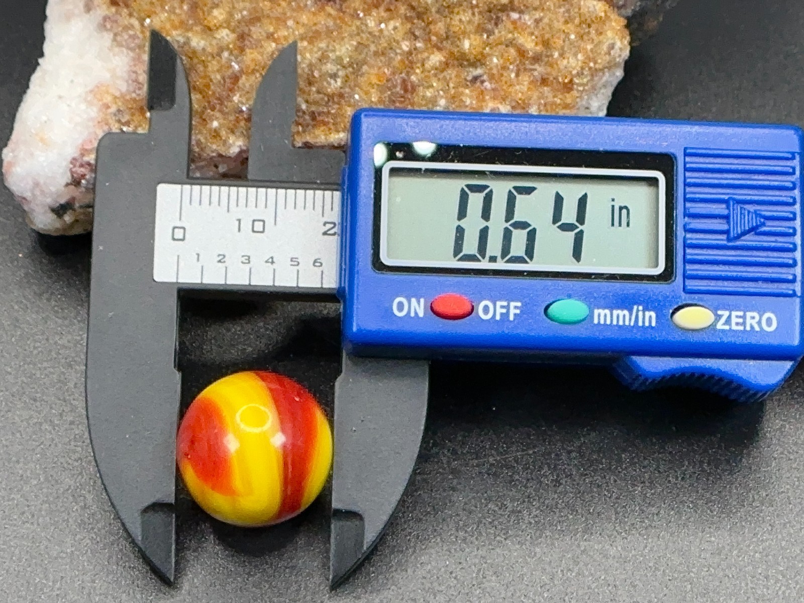 Vintage Akro Agate Prizename Corkscrew Marble – Yellow & Red – .64″ Very Nice!