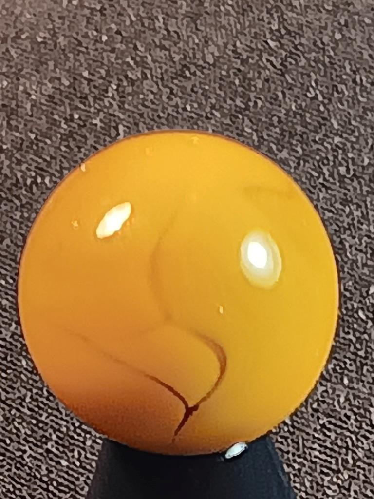 9/16″ Akro Agate CAC Harvest Gold Swirl Clear Base Near Mint Serious Marble A725