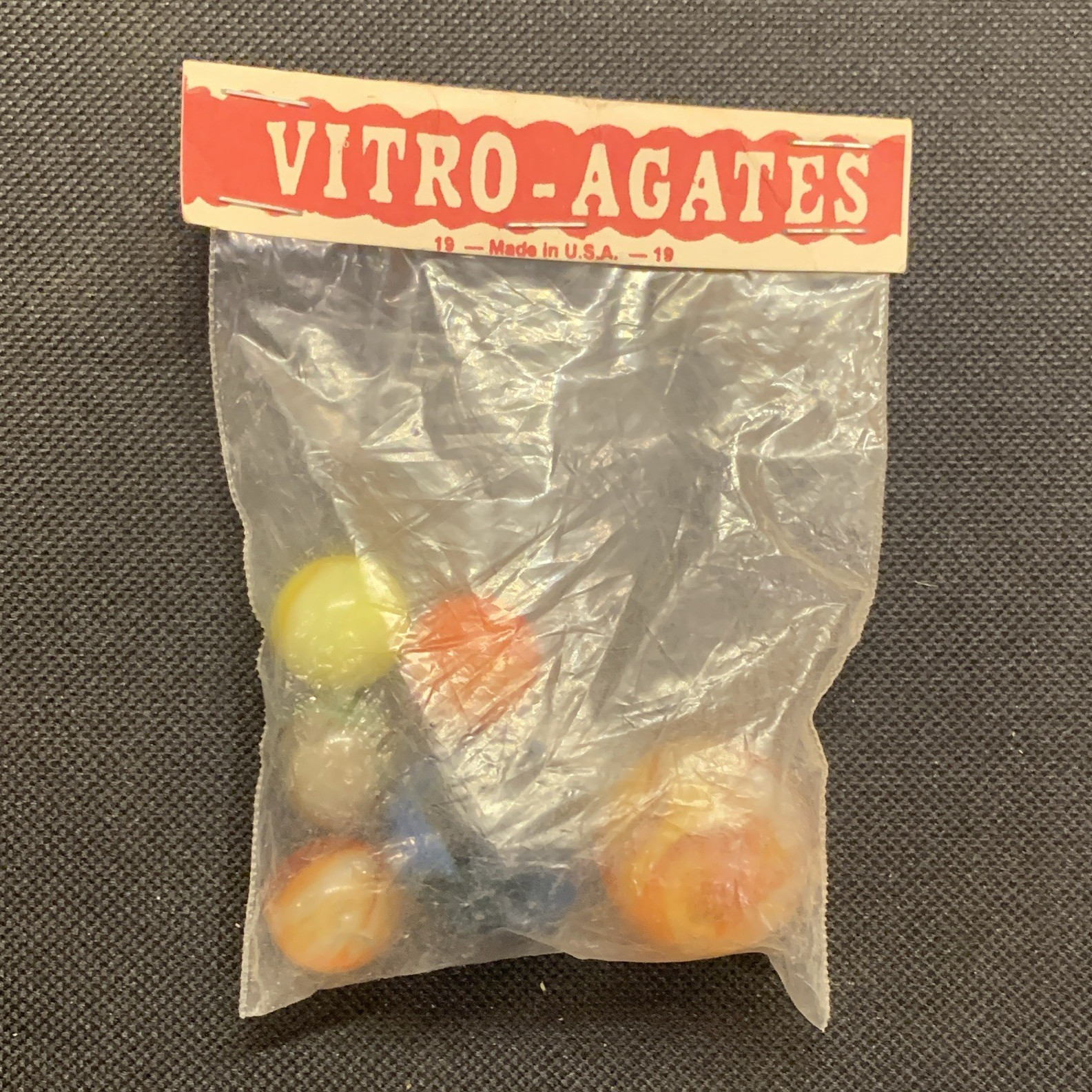 Vitro-Agates Agate Machine Made Glass Toy Marbles Bag Lot Made in USA