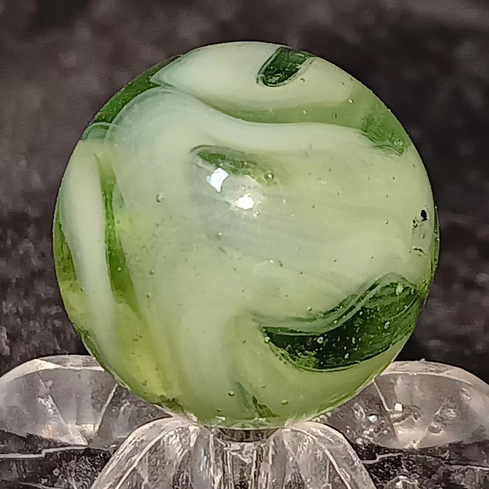 Vintage Jackson Swirl Marble. .63″ Mint. Uv Active. HTF Example