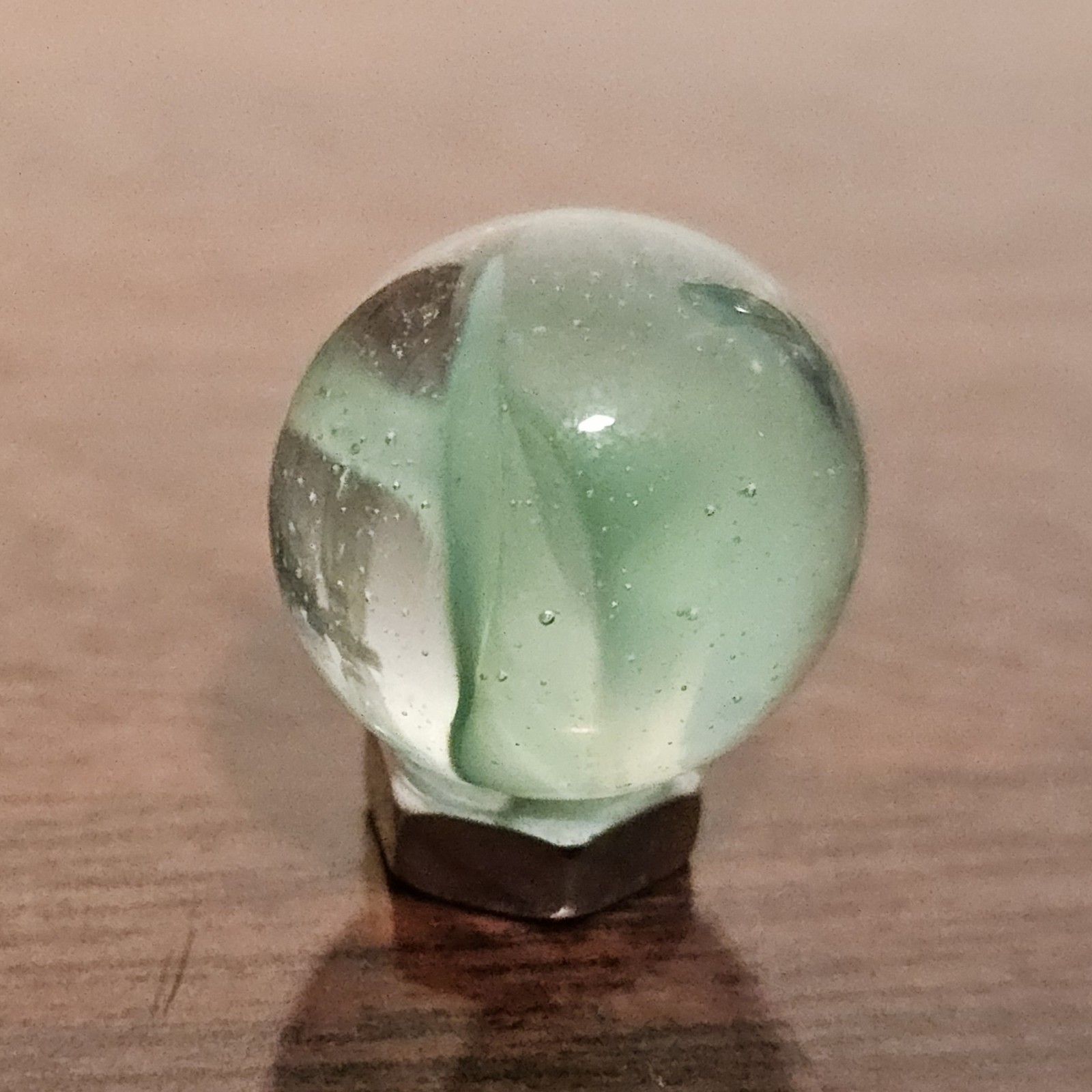 Vintage CE Bogard Light Green Floppy 4-Lobe Cats Eye .593″ Glass Marble