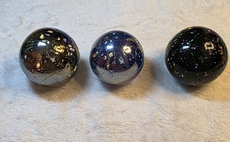 🔮 Lot of 3 Vacor de Mexico Marbles Massive 1.75″ Mammoth Destroyer Galaxy Glitt