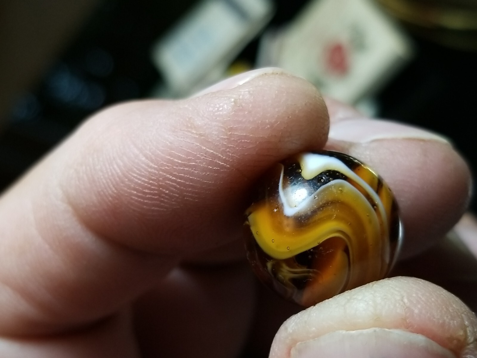 Christensen – 19/32″ – Striped Transparent Swirl – Mint Condition