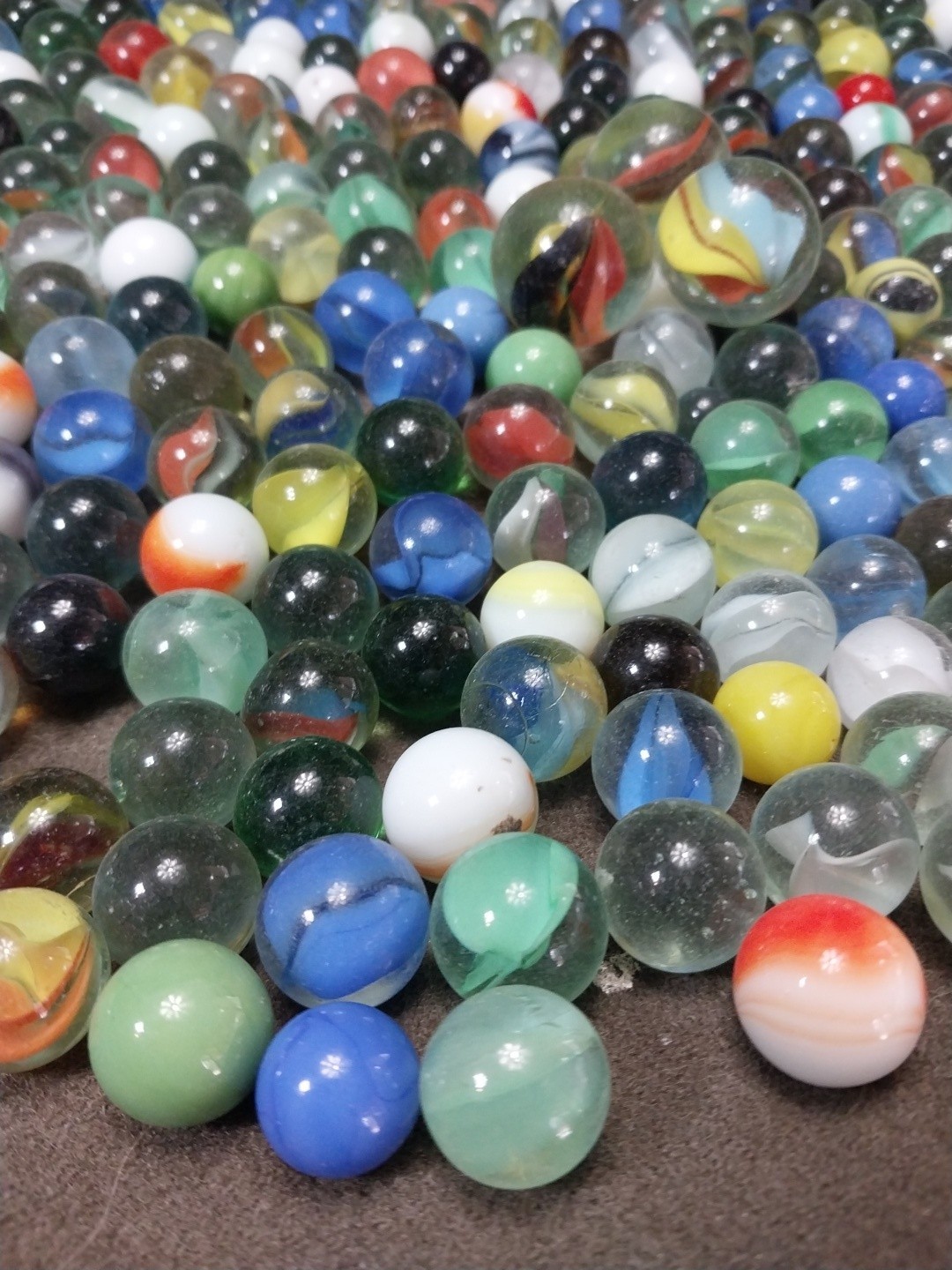 Vintage Glass Marbles Bulk Wholesale Lot Close To 5 Lbs. 3 Large ! LOOK- WOW