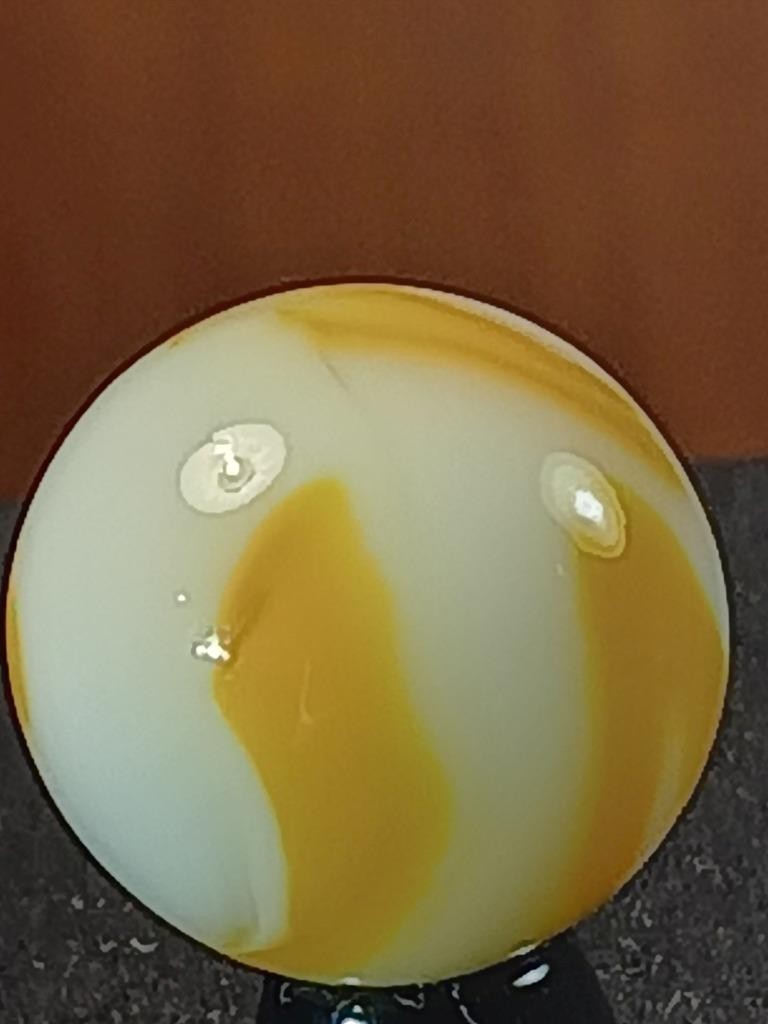 5/8″ Alley Heaton Liquid Sun Ice White Swirl Near Mint Serious Marble B175