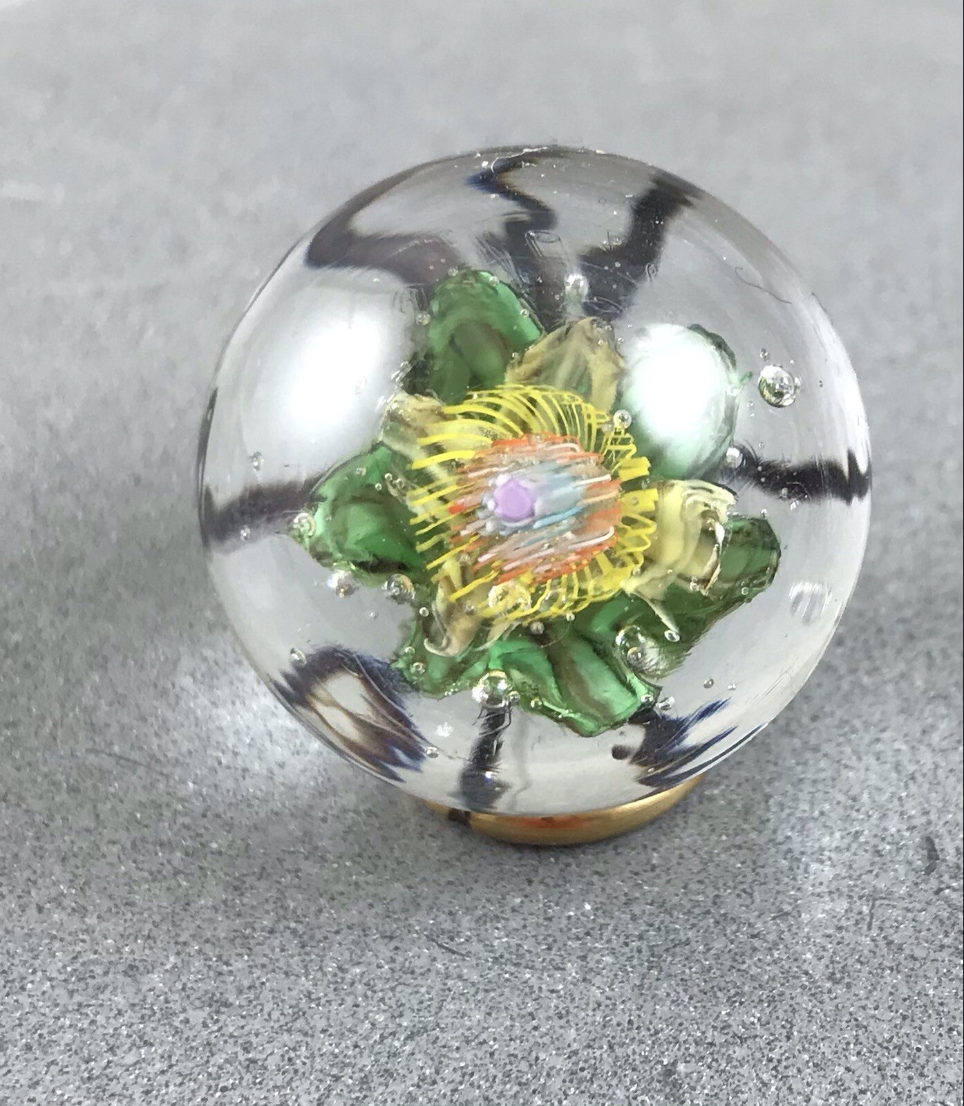 Handmade Glass Marble Fab 1” Rainbow Protea Murrini Marble Made In KC