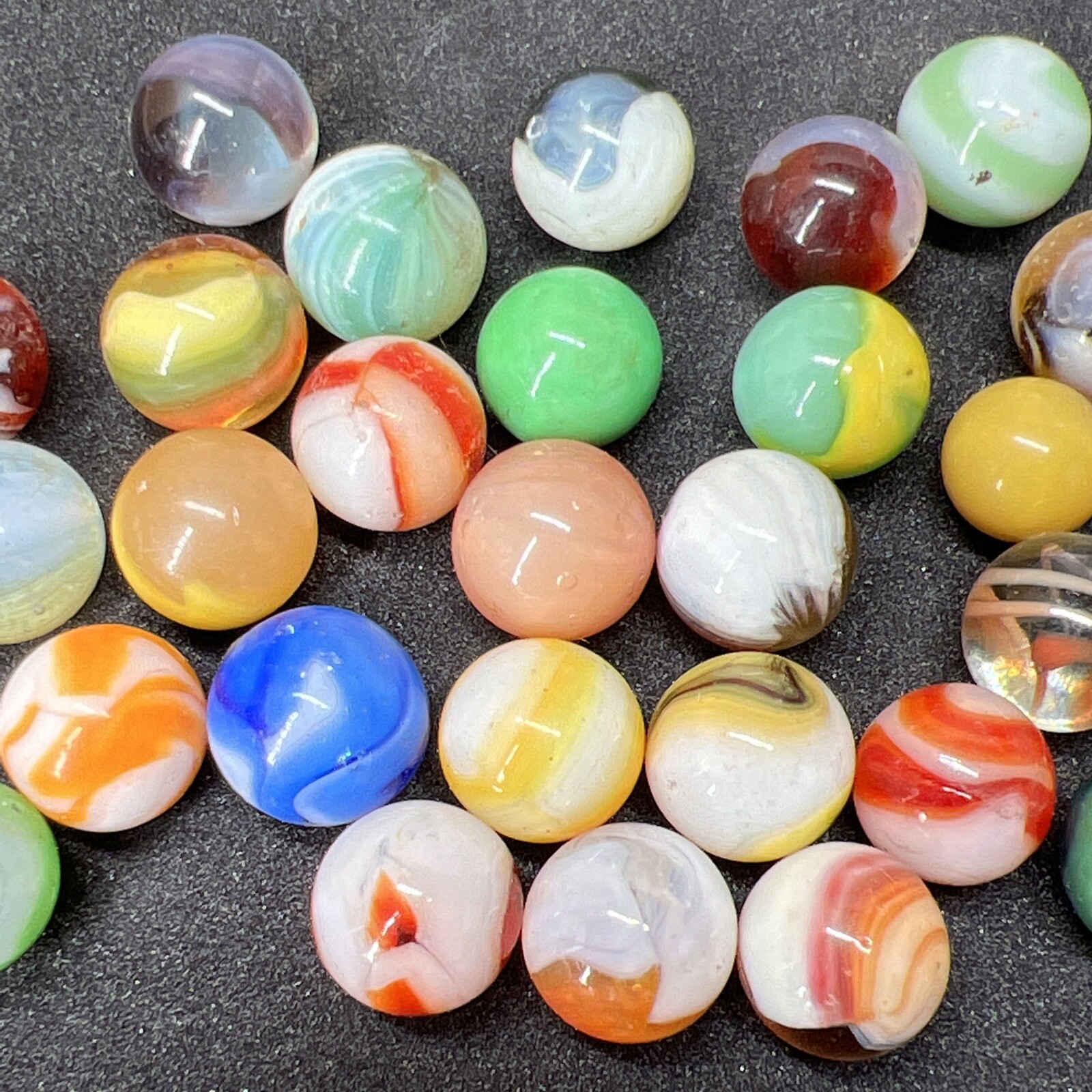 Vintage Akro Agate Peltier Christensen Glass Swirl Marble (30 Lot) Great Lot!