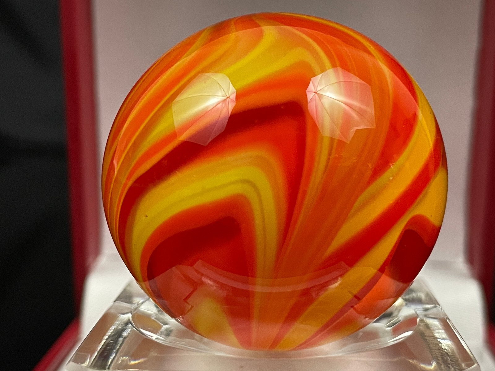 Rick Davis Glass Art Marble 1.48″ Signed #27