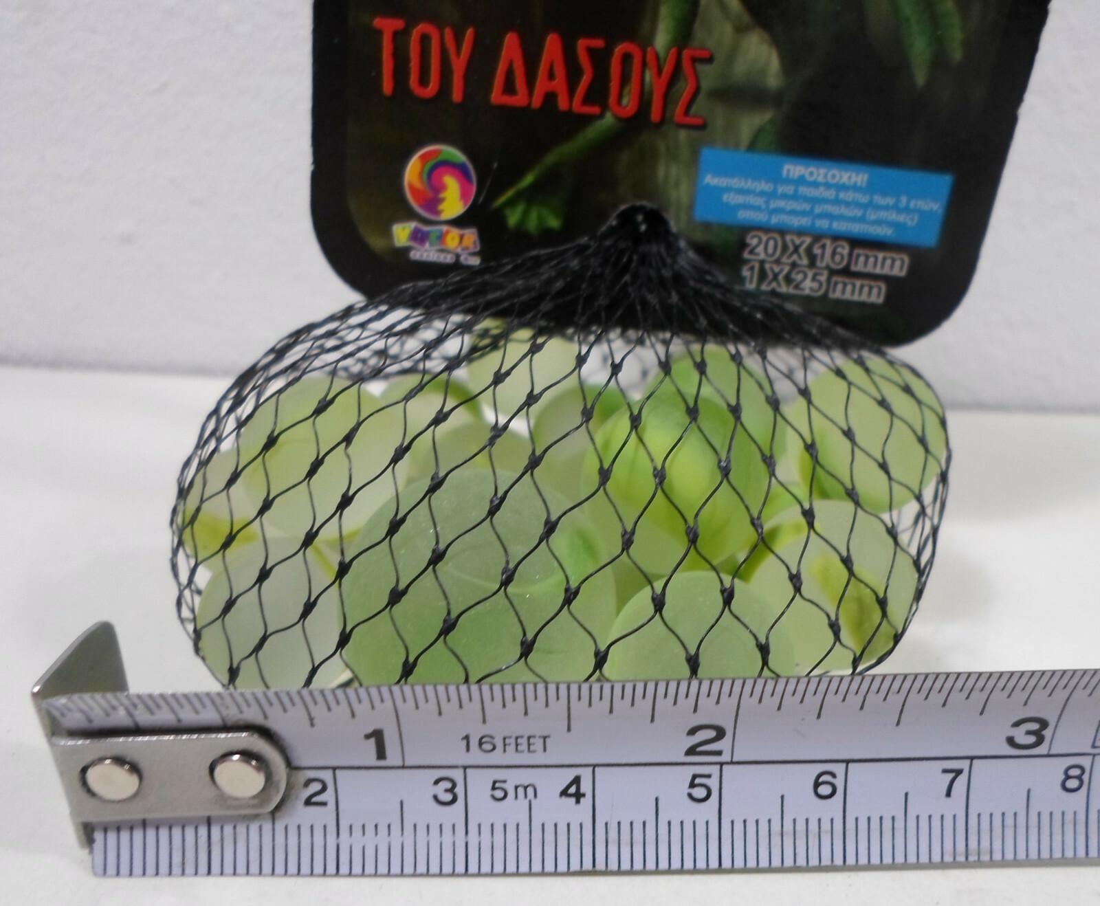GREEK VTG SWAMP THING GLASS 20 x MARBLES + 1 SHOOTER GAZAKIA UNUSED IN NET