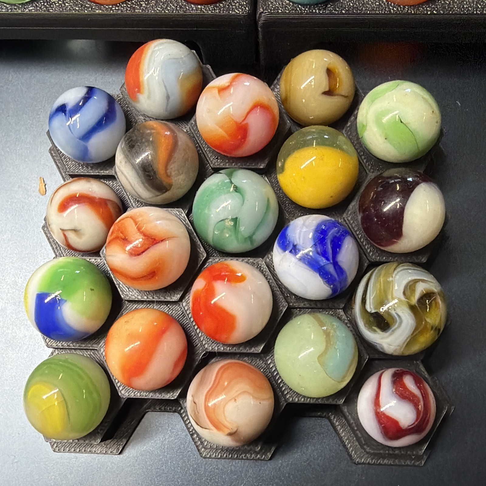 Vintage Glass Marbles Vitro Akro Patch, King Tri, Agate, Christensen 70 Pc Lot