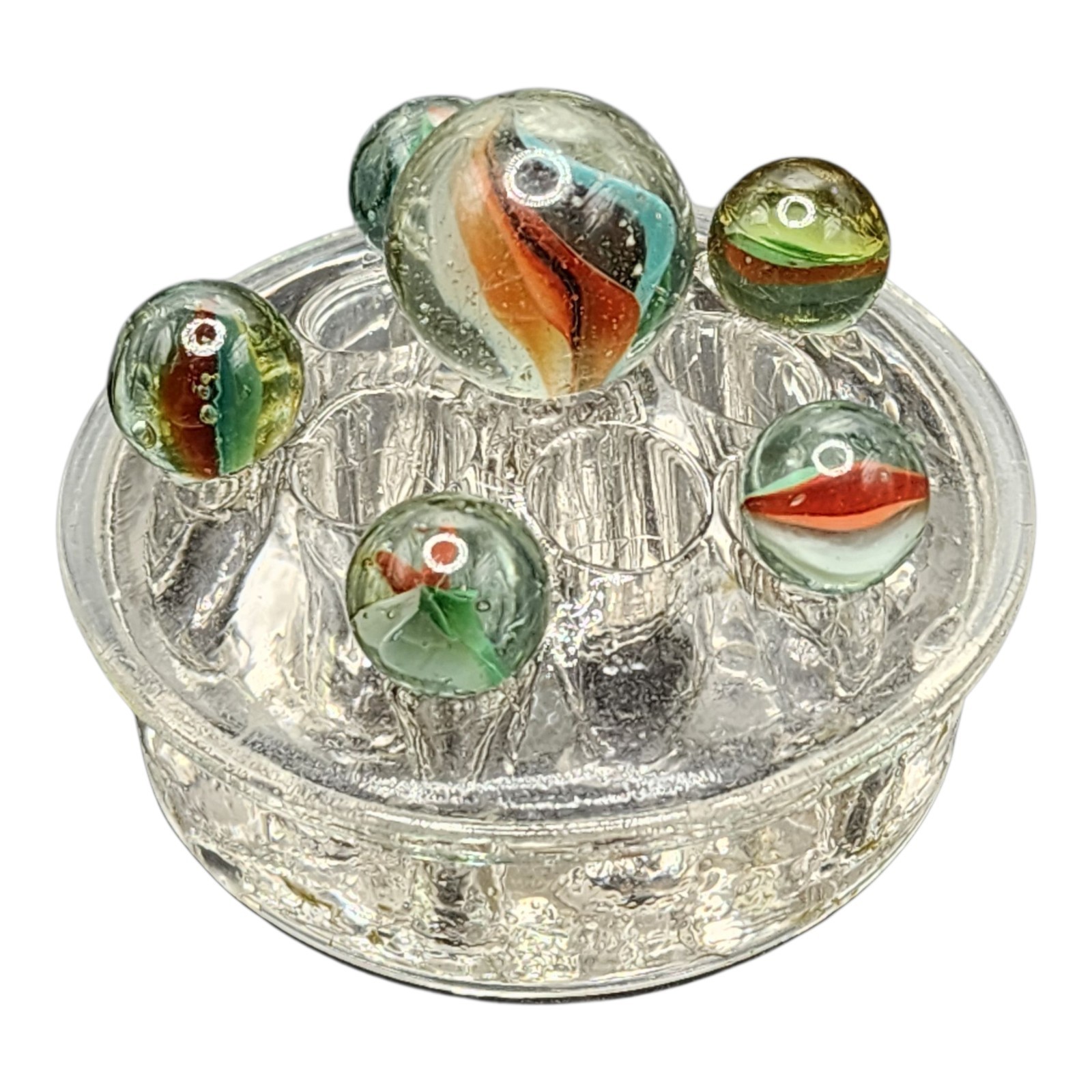 Vintage Vitro Agate Hybrid Cat Eye 1 Each 25mm Shooter 5 Each 15mm Marbles
