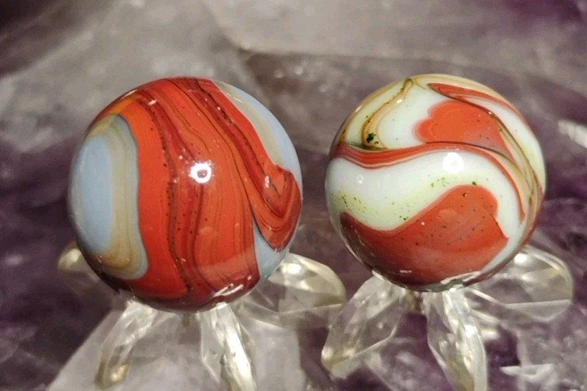 .71″-.66″ JABO/D.A.S. MARBLES LOT- GLASS SWIRL TOYS NM+