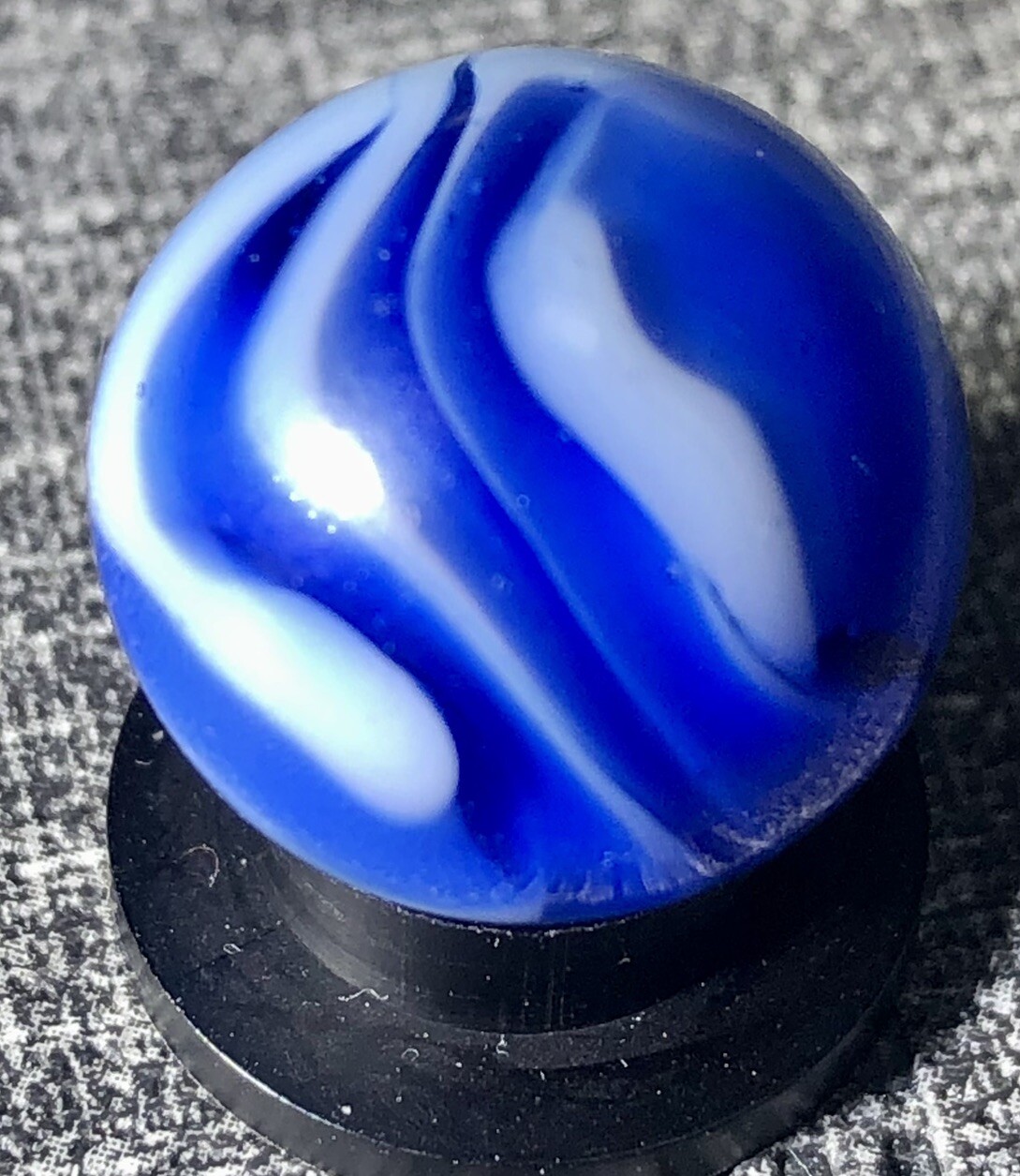 VTG Alley Agate Blue Flame Marble .60 Tiny Chip See Pics