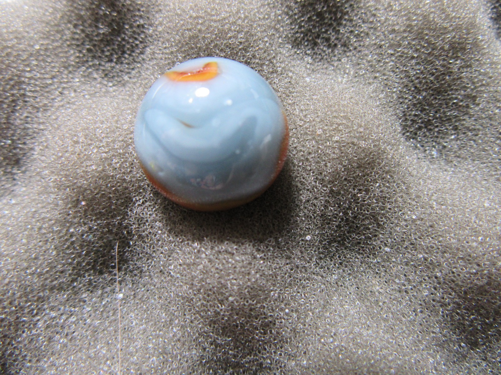 Christensen Agate Marble, Swirl, Amberina. Pre 1938 21/32″
