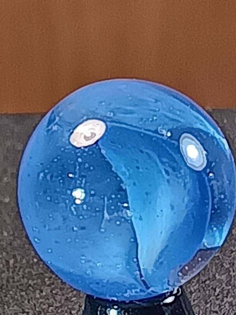 5/8″ Vitro Cornflower to Azure Blue Hybrid Cat’s Eye NM Serious Marble B243