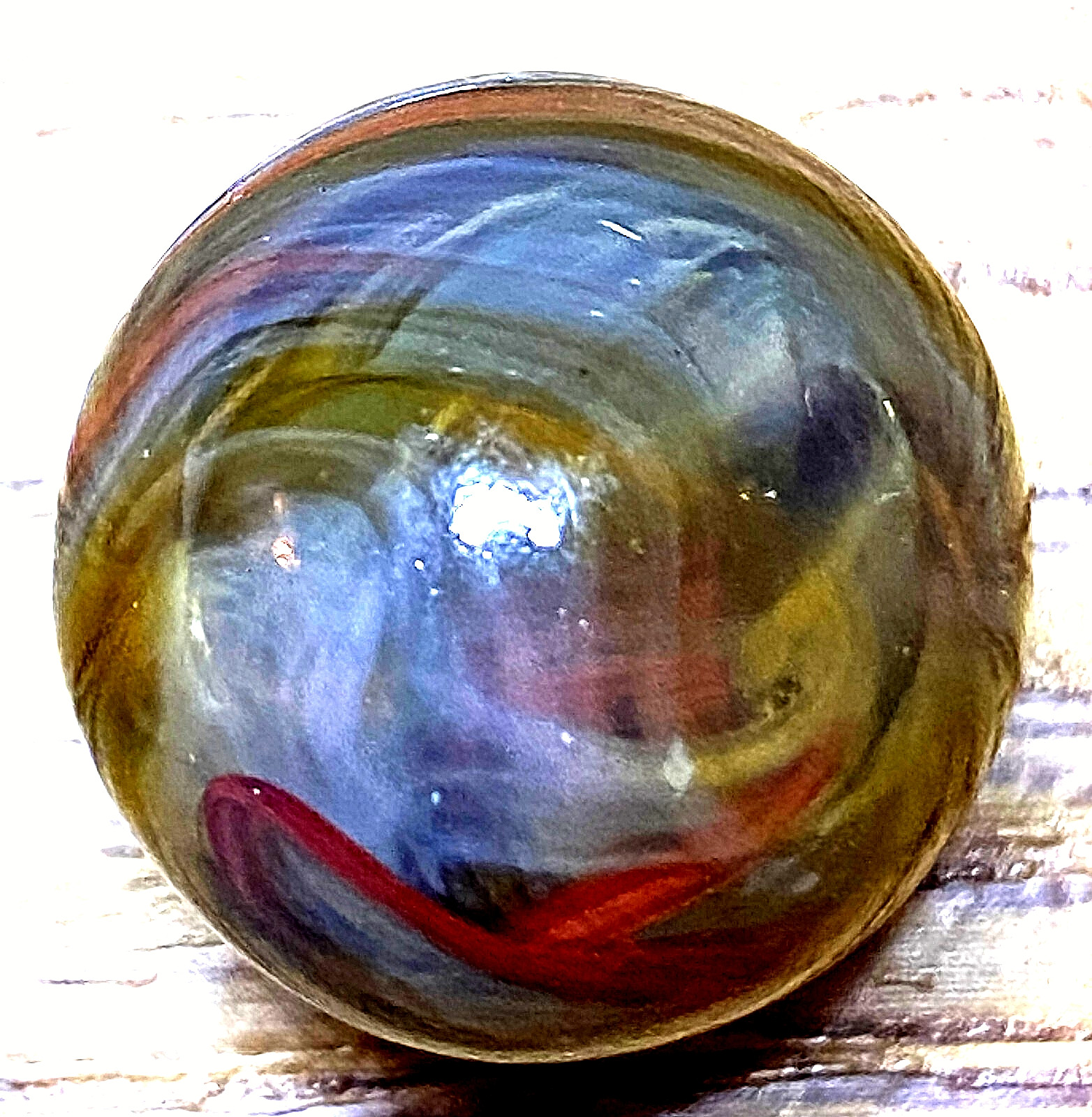 DAS/SAMMY’S/WV/JABO 1/1 SERIOUS MARBLE OXBLOOD RAMS HEAD SWIRL SHOOTER 66″ M704
