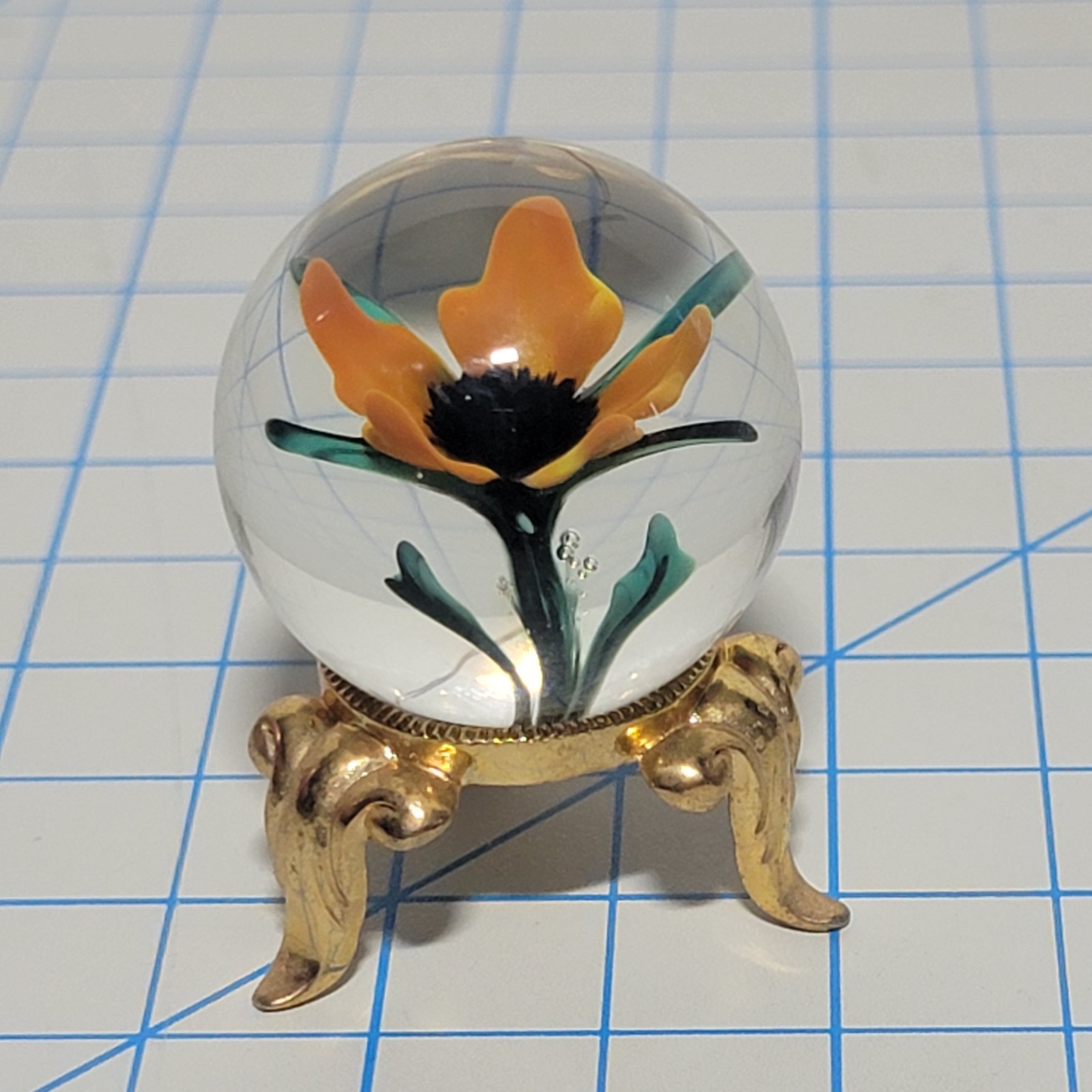 Mike Mount Moretti Glass Art Marble “Forever Spring” Flower Series #108 Rare ’06