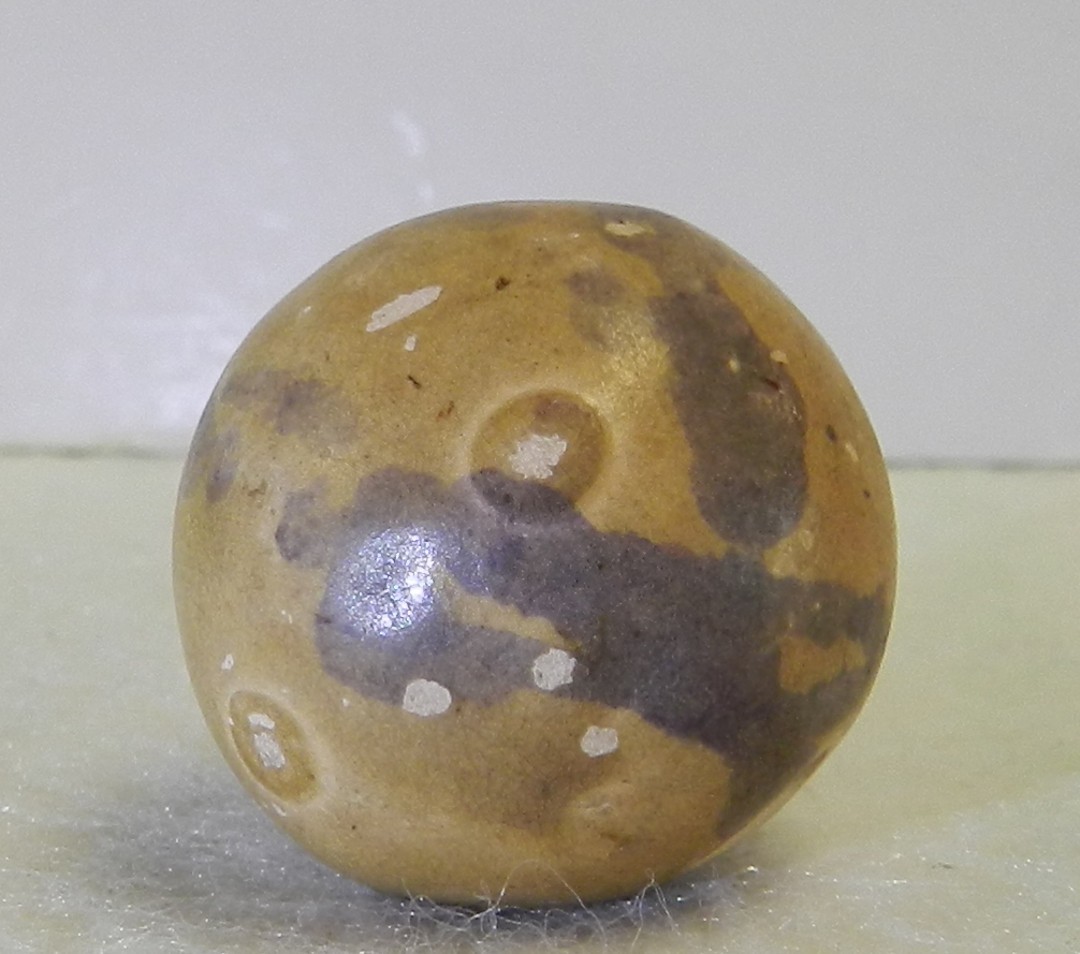 #21036m Vintage Ohio Made Rolled Commie Clay Shooter Marble .92 Inches
