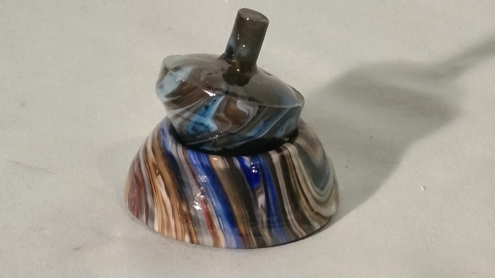 ANDY DAVIS, Glass Art Spinning Top & Base, What A Tribute Run (?), #067B