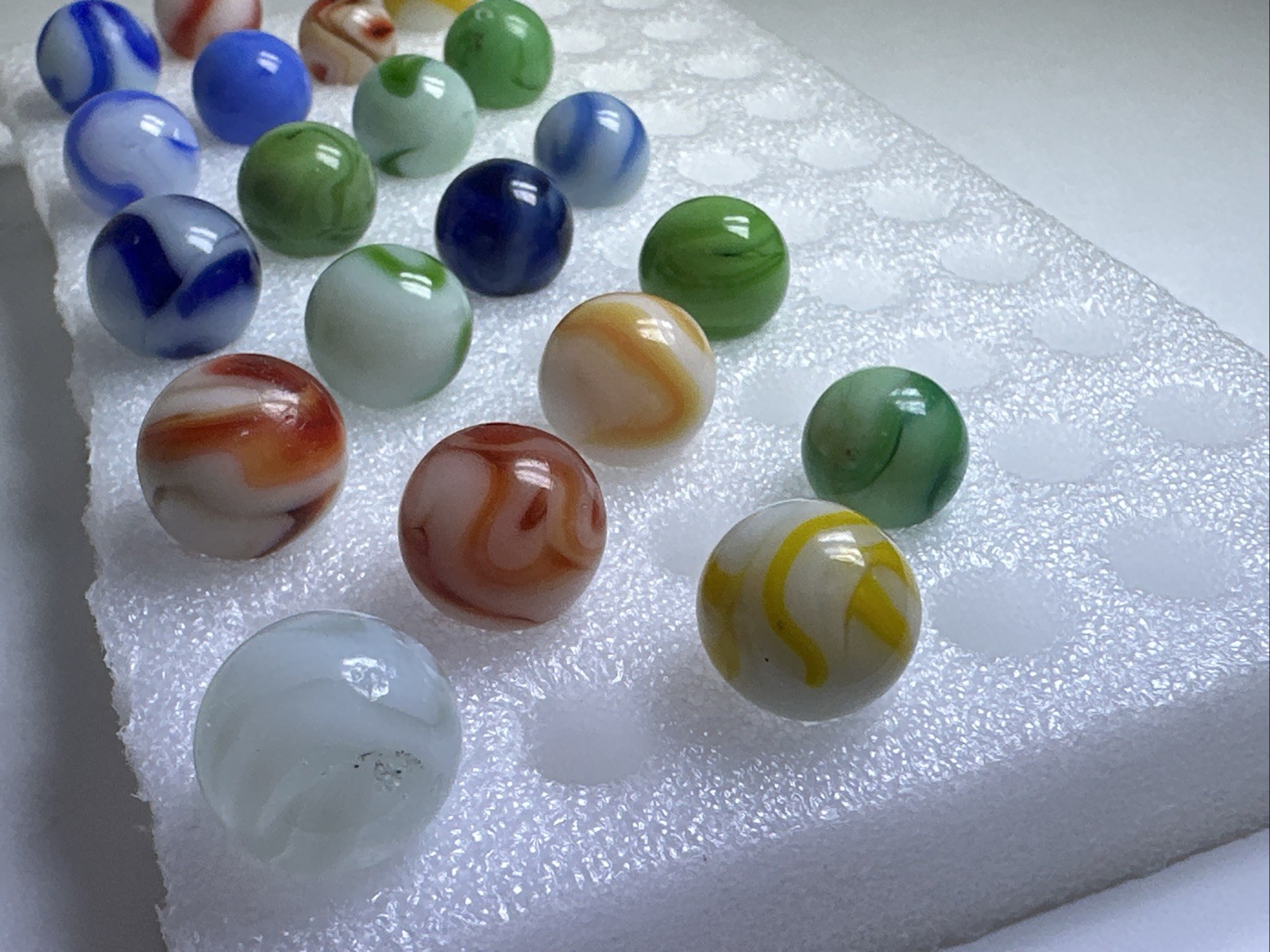 360 Lot Of 20 Vintage Alley Agate Swirl Marbles!