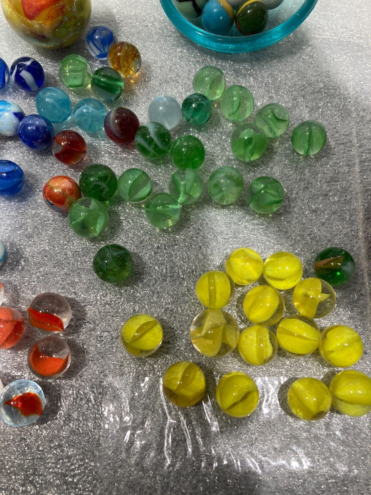 Vintage Lot of marbles as pictured w/ jar