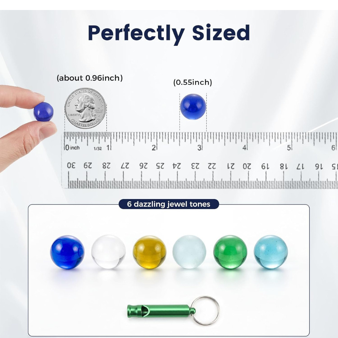 50 PCS Beautiful Player Marbles Bulk for Marble Games, Multiple Colors