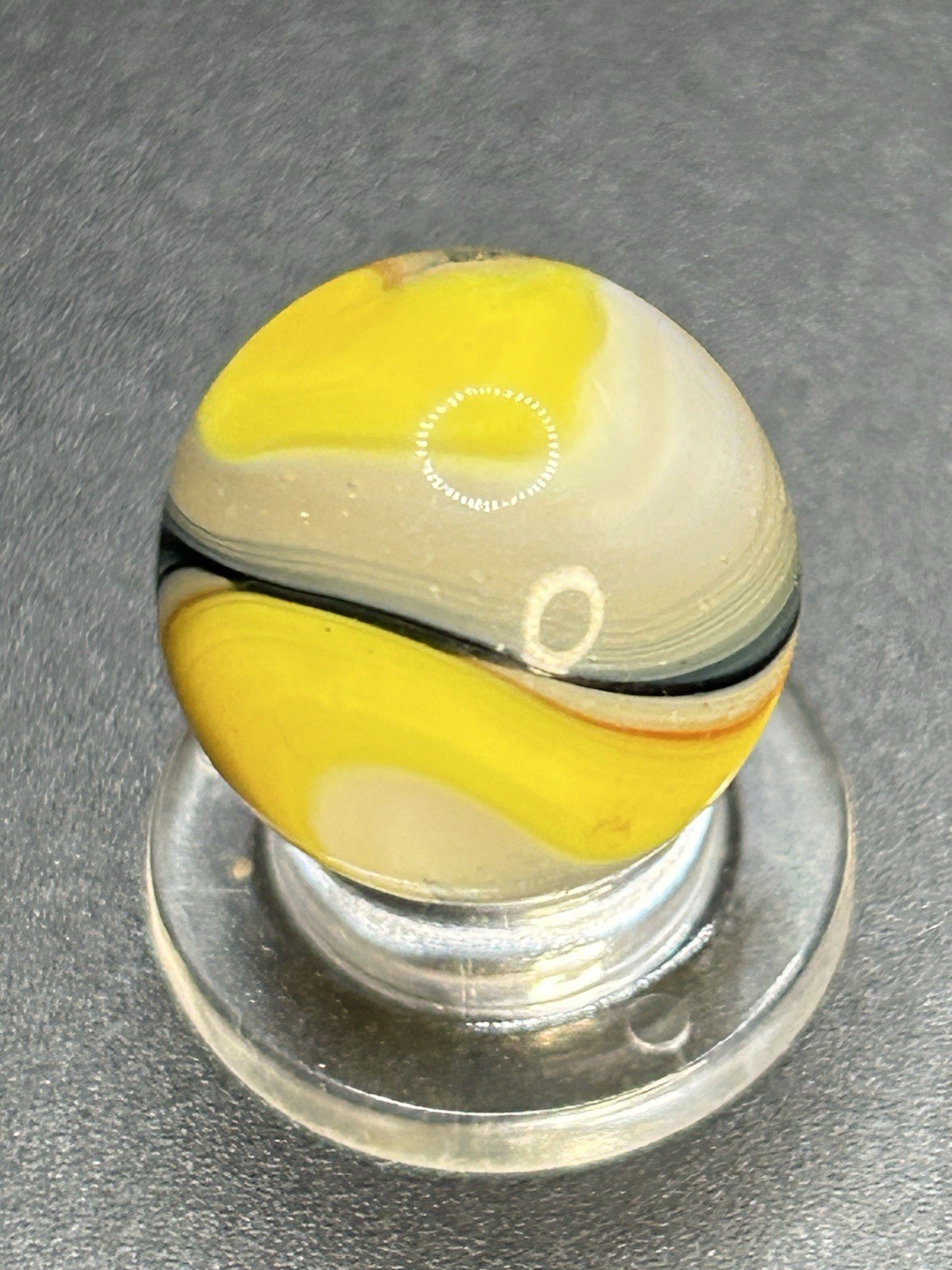 Vintage Akro Popeye Hybrid Marble Red Yellow Blue Gray 0.629 Slight UV