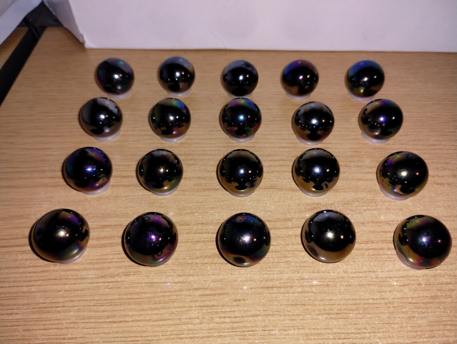 Lot of 20 Iridescent Metallic Mega Fun/ Vacor Mexico 7/8″ Meteor Larger Marbles