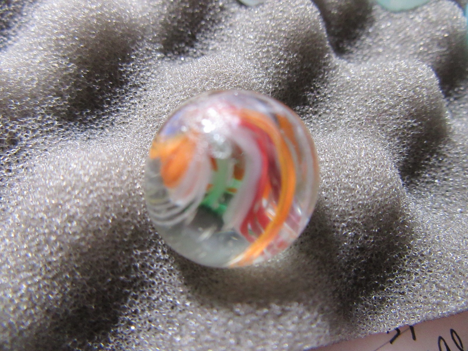 ANTIQUE SWIRL, SPIRAL STRIPES Hand Made Marble 11/16″ Multi Color