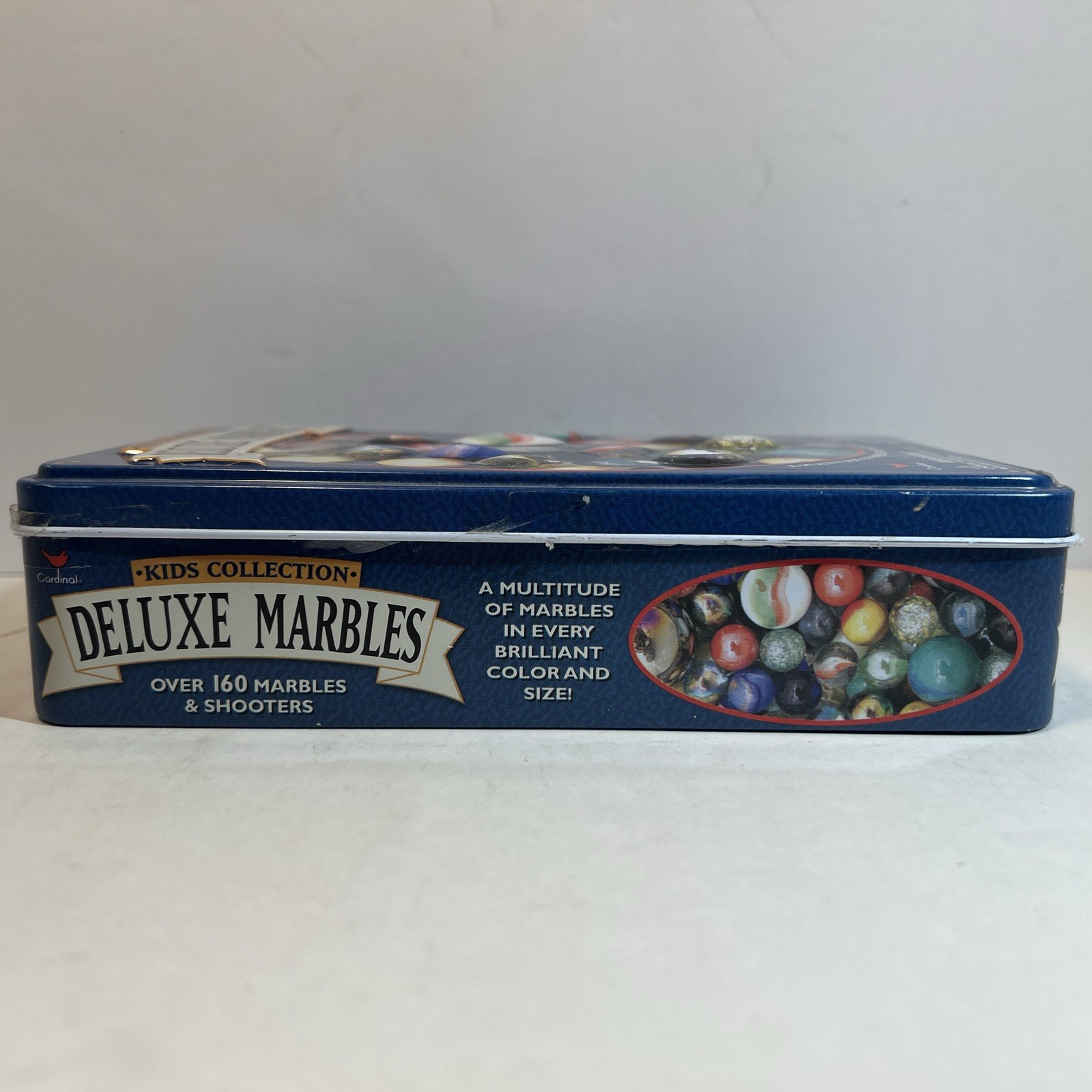 Deluxe Cardinal 160 Marbles Set in Original Tin Box PRE OWNED Item #162