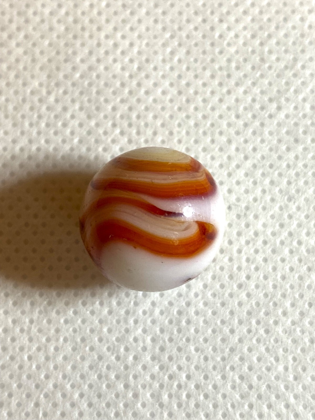 DUG CUT LINE ! CAC OR CHAMPION 0.63 AGATE ORANGE SWIRL FLAMES NM MD19