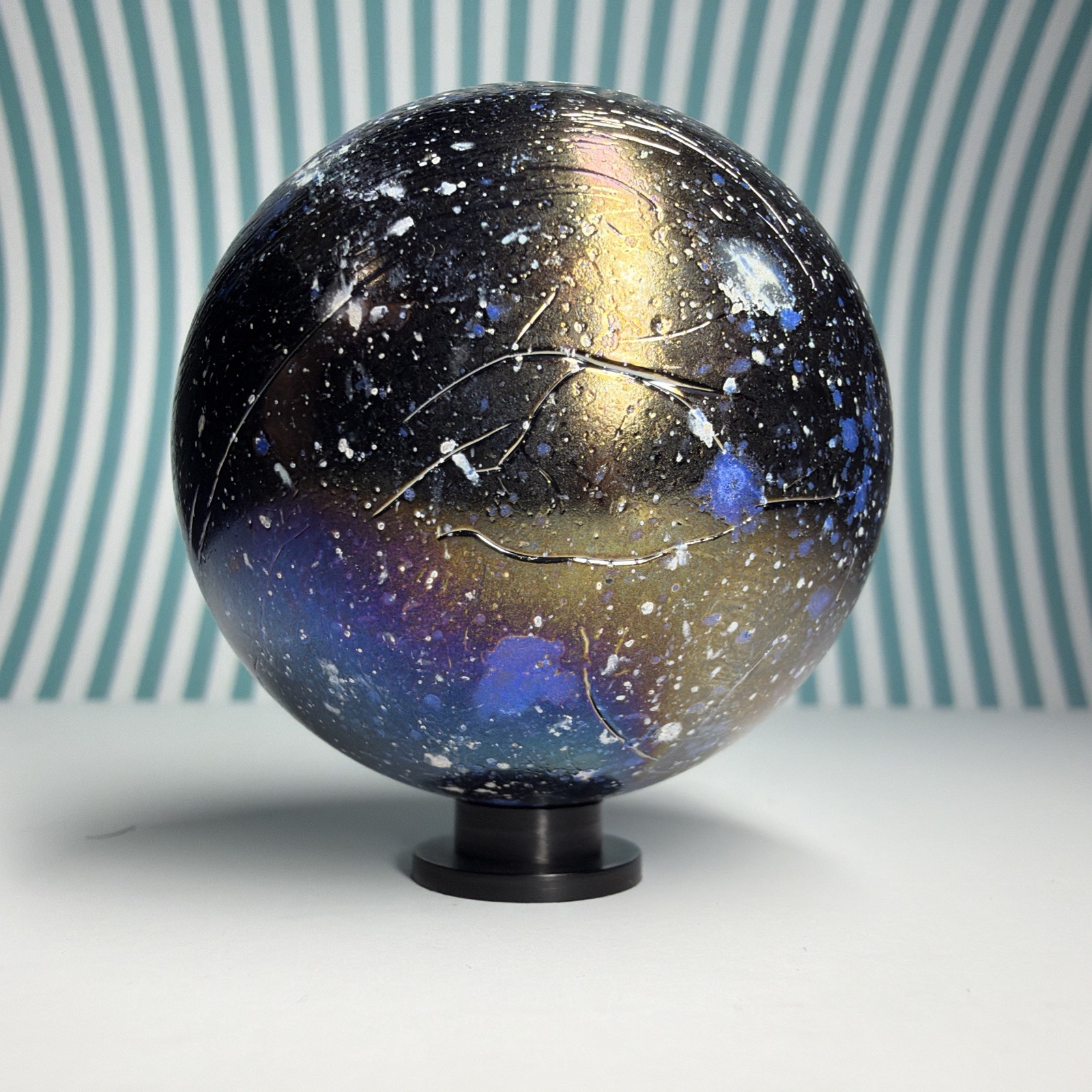 Vacor Jupiter Confetti Marble ~1.9″ Toe Breaker Huge Mint MIB Glass Marbles