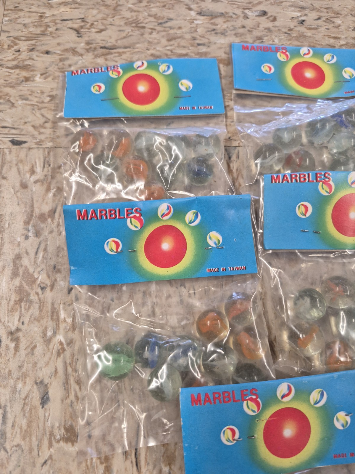 Lot 5 Vintage Marbles Packages Packs 1970s 1980s Rack Toy Five Dime Dollar Store