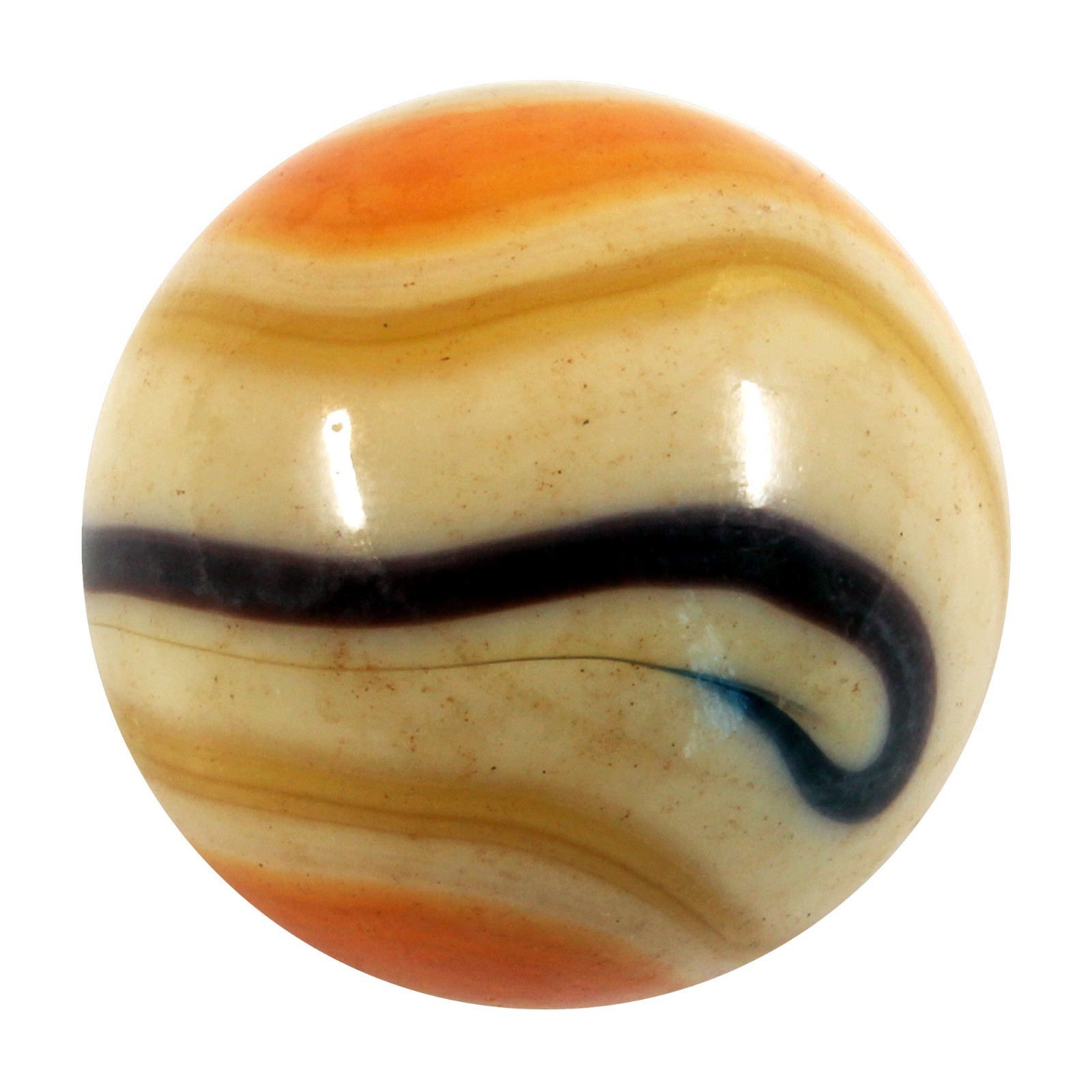 80 Lot Moriarty Marble Collection Vintage Marbles 16mm 5/8″ Orange Black Swirl