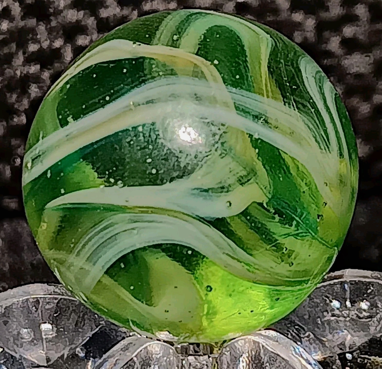 Stunning Ravenswood Transparent Swirl Marble. .60″ Mint. Uv Active.