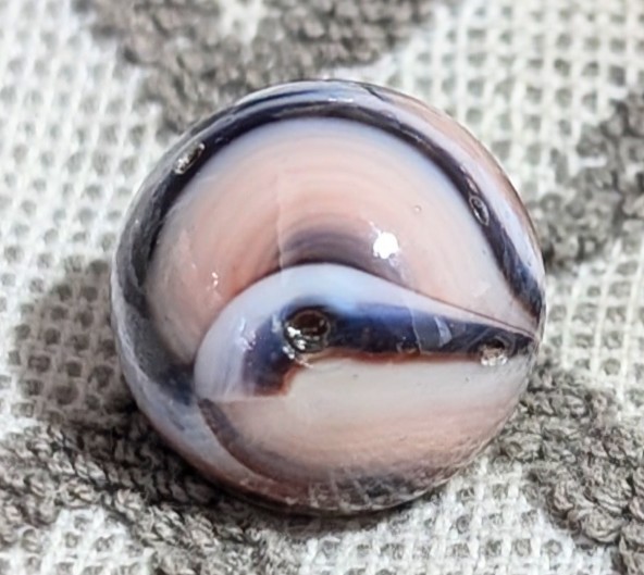 25/32″+ Busy Flame Design Veiligglas Opaque Swirl Vintage Marbles As-Made NM++++