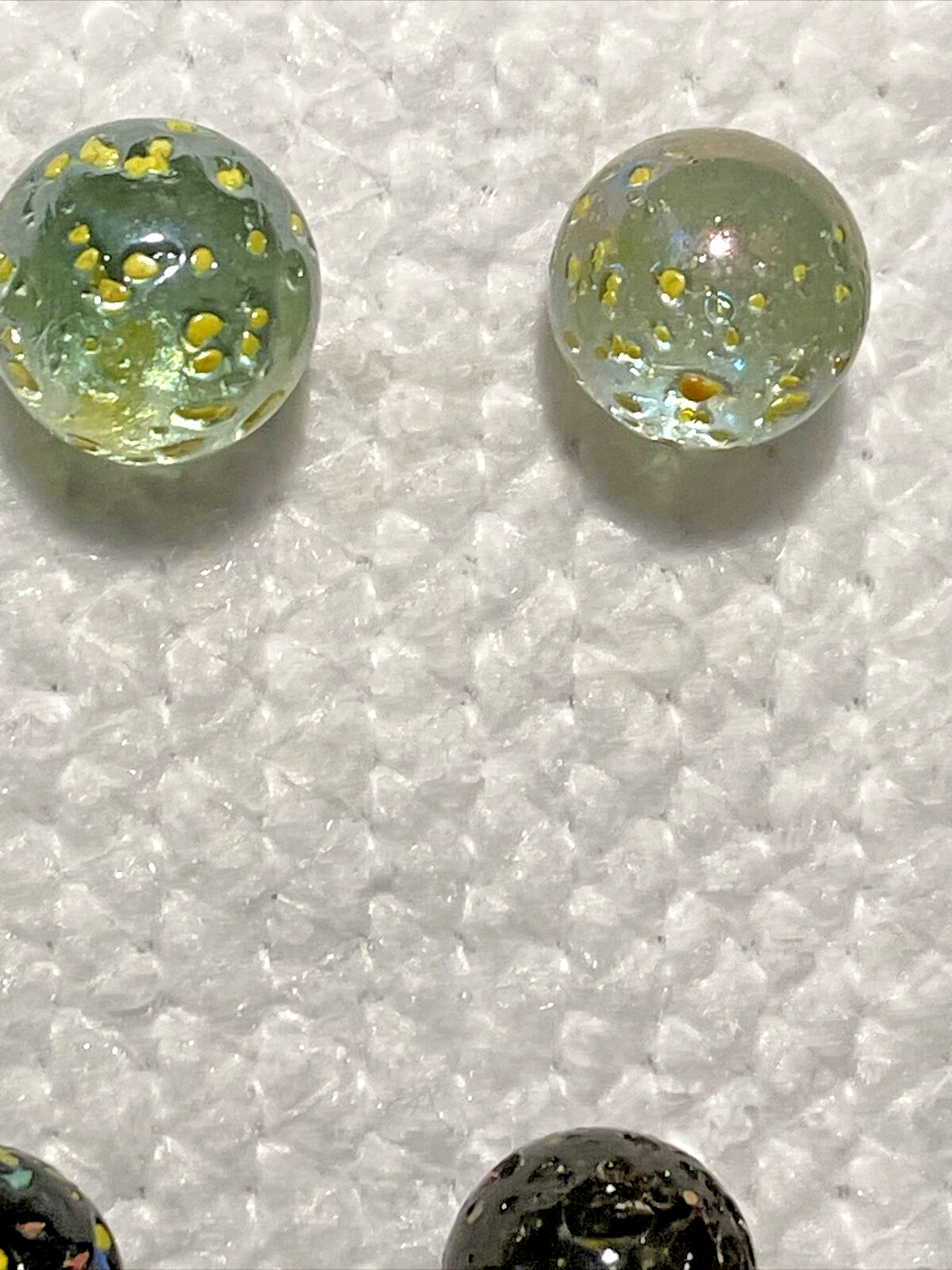 33 Glass Marbles Vintage Confetti Clear Speckled Multicolor Bumpy Vintage Mixed