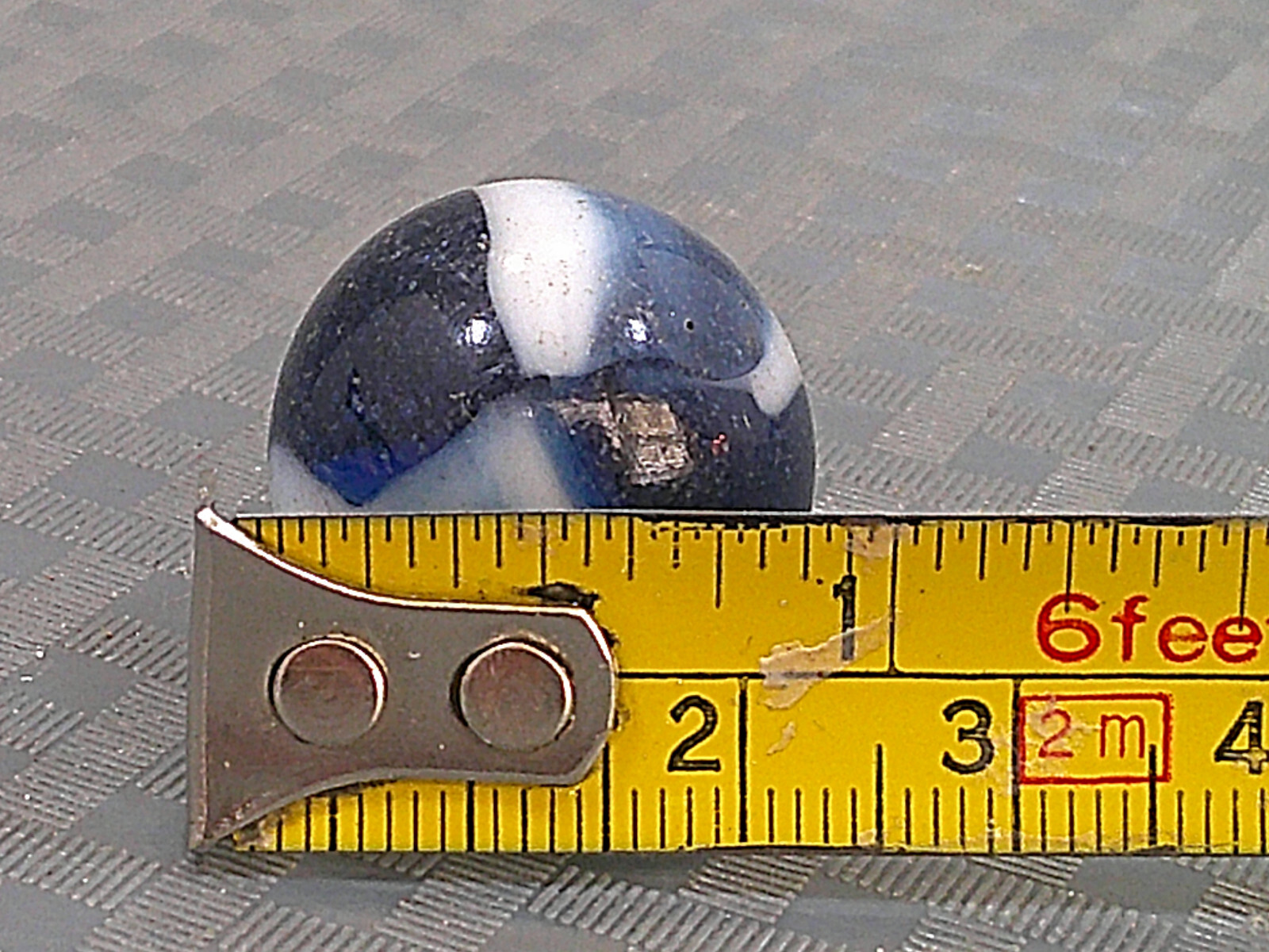 Vintage 1940s Blue White Agate Marble Banger Shooter Boulder Bonker MasherLL