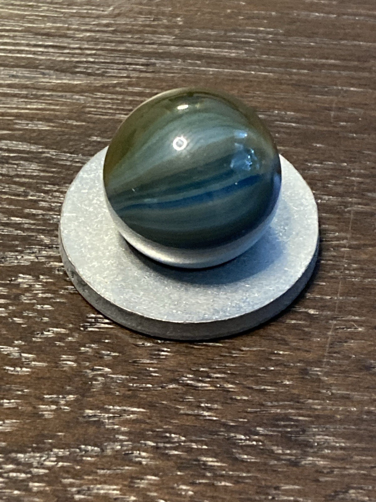 Master Glass Blue Brown Sunburst Marble Vintage Near Mint 11/16 Combined Ship