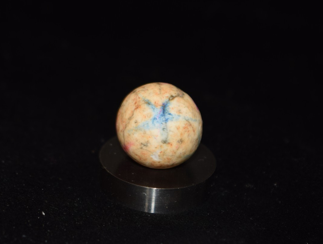 🧐👉Antique hand painted, multi-color glazed clay collector’s⭐ art marble .750″