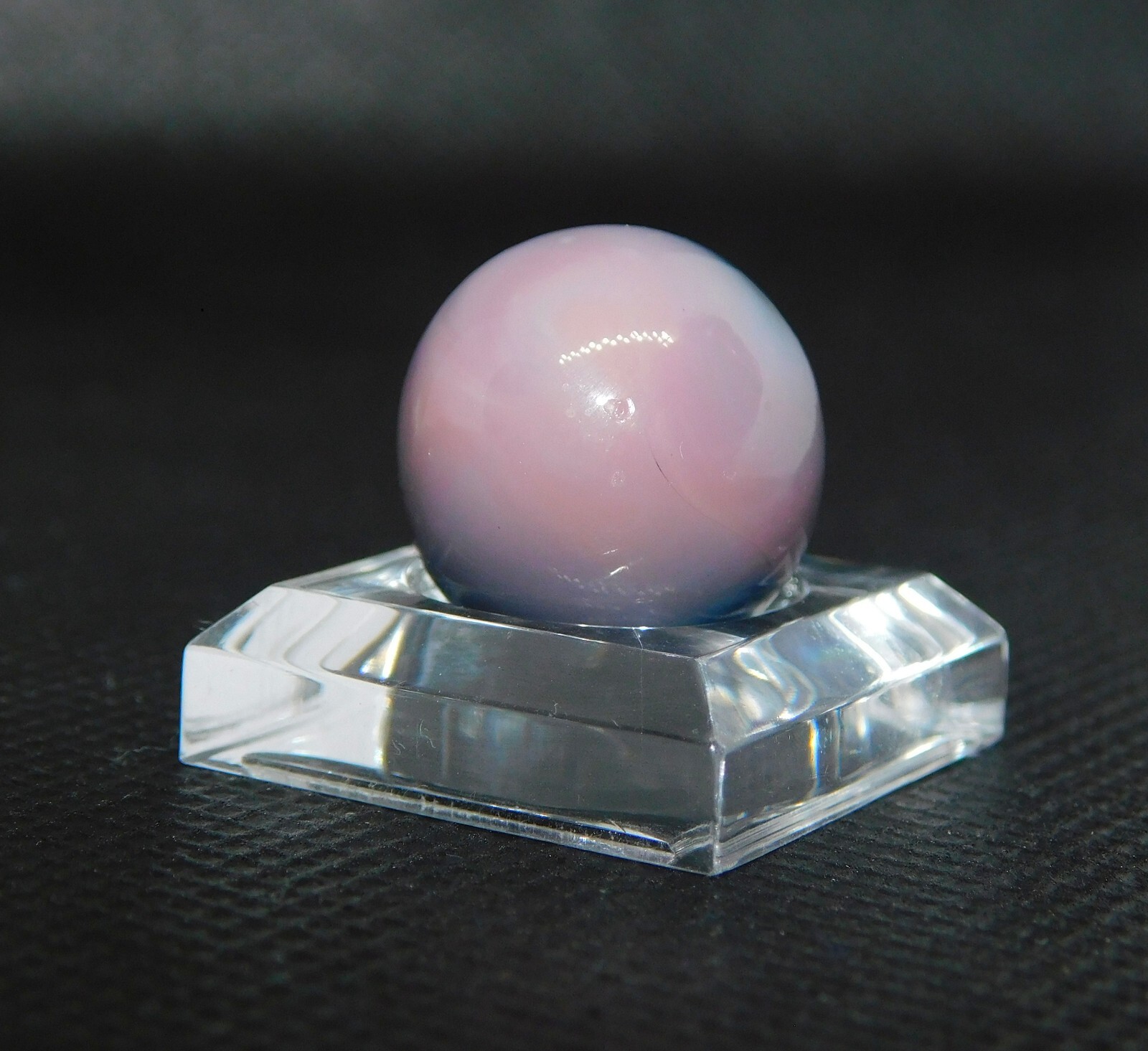 Vintage Marble Opaque Purple in Transparent Blue Swirl Patch 0.59″ (#8-03)