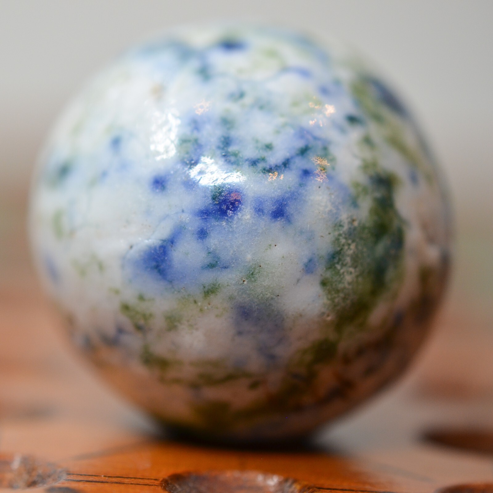 Large Crockery Marble, Handmade 1.12 inches, Mint, 1860-1920, Germany, S1492