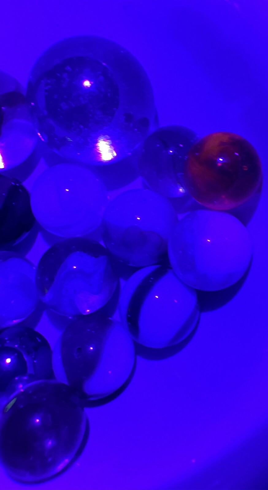 Vintage Marble Lot Of MARBLES UV Reactive Cadmium Uranium Lot #57