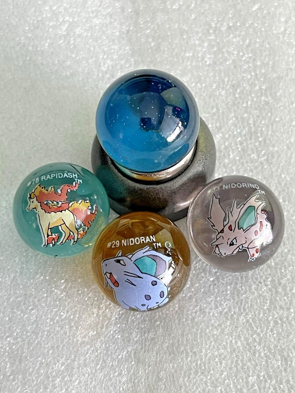 Vintage Pokémon Marbles Nidoran Nidorino Rapidash Electabuzz Evolution Set