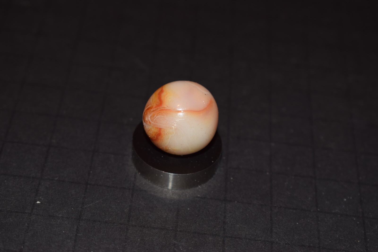 Vintage UV Amber Champion, Semi Transparent melting point Marble .812=13/16 Mint