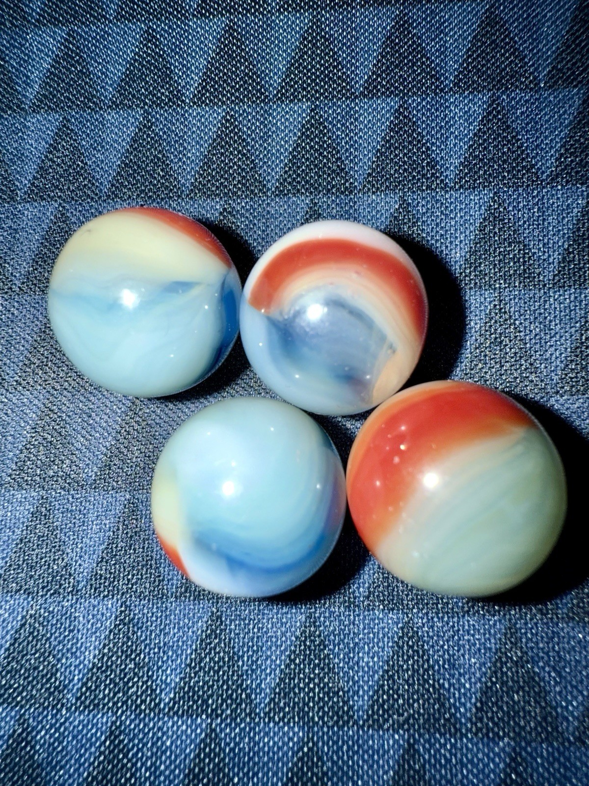 Vintage Alley Akro Agate Peltier Christen Swirl Glass Marble lot Of 13