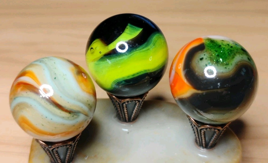 .74″-.68″ JABO/D.A.S. MARBLES LOT 🔥 AV. -SWIRL TOYS MINT-/NM