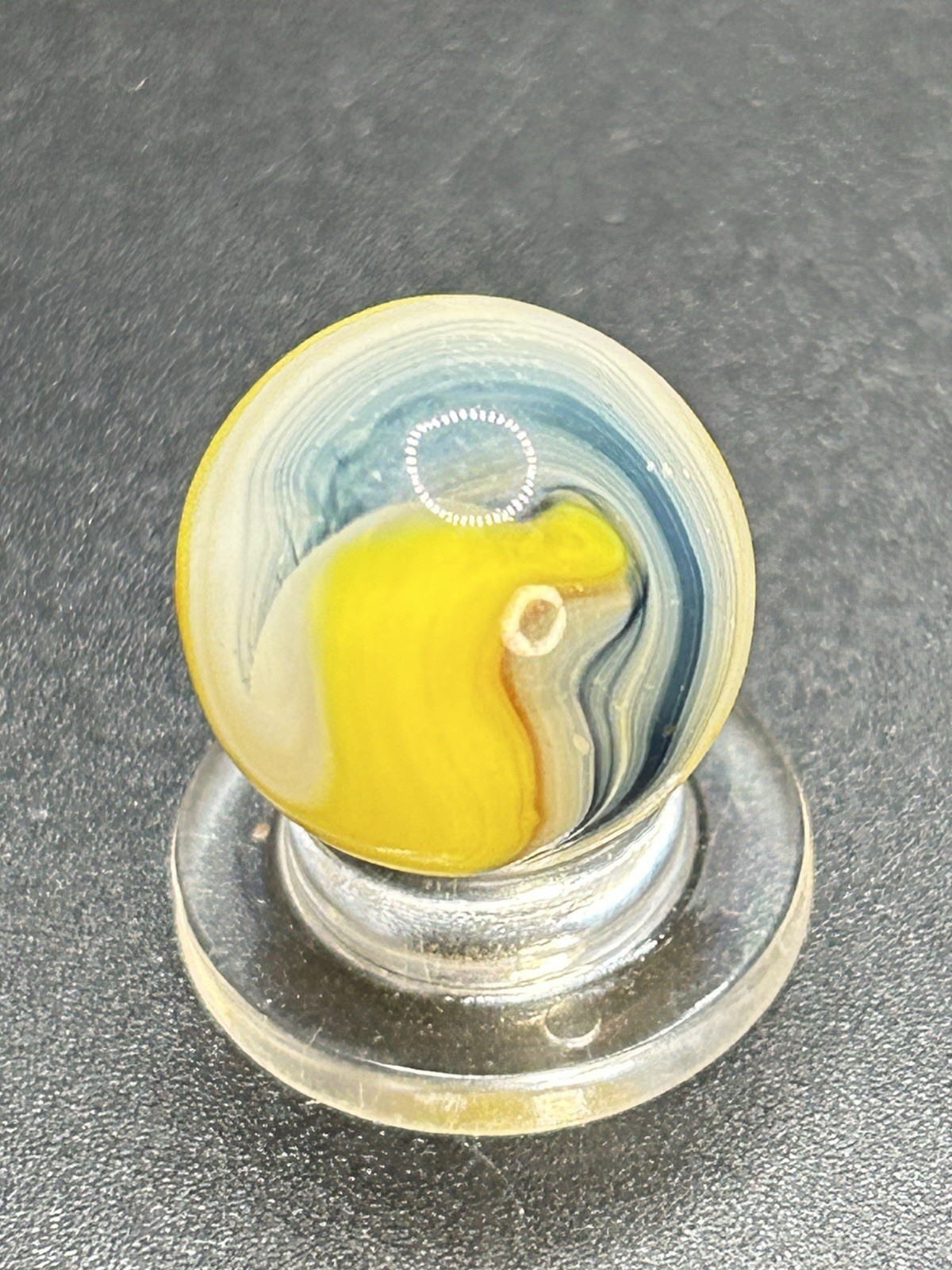 Vintage Akro Popeye Hybrid Marble Red Yellow Blue Gray 0.629 Slight UV