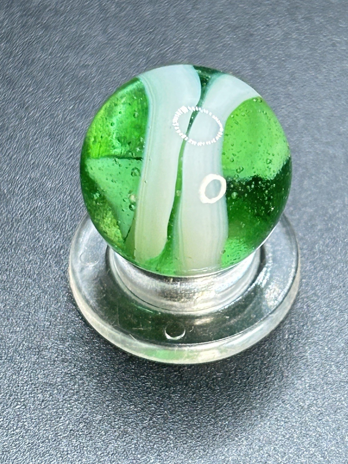 Vintage Davis Marble Works UV Active Swirl Marble 0.629”