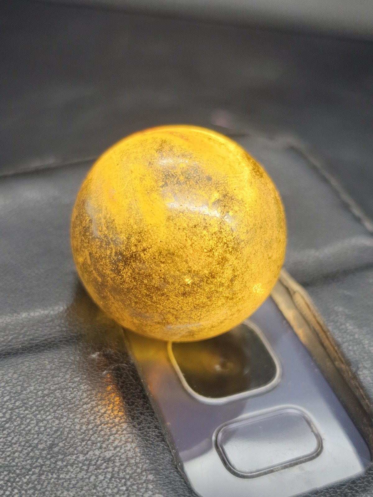 25mm Amber Clearie Slick Metallic Iridescent Shooter Marble